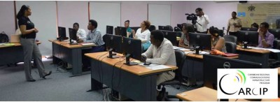 Caption: Cindy Peterson-Alfred, Business Incubator and Training Grants Manager, spearheads the workshop for the trainers of the ICT Skills Development Programme. Photo courtesy: CARCIP Saint Lucia